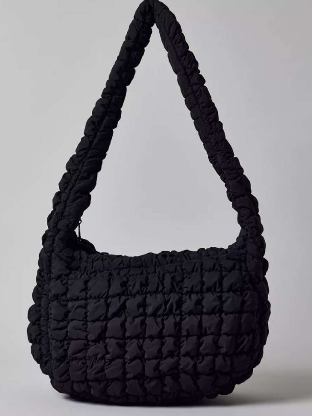 Urban Outfitters Out From Under Black Quilted Bubble Hobo Shoulder Bag
